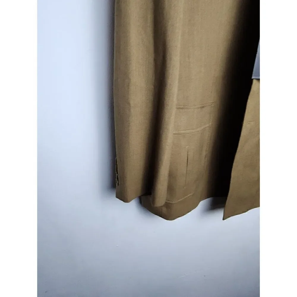 NWT Pure Diamond Apparel Men Brown 100% Wool Blazer Jacket size 52R or XXL,